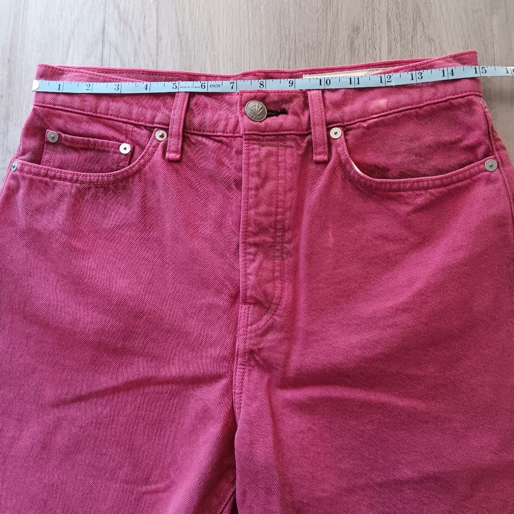 Rag & Bone Maya Jean Short 6" High Rise Bright Fuchsia Organic Cotton Size 28 - Picture 12 of 14